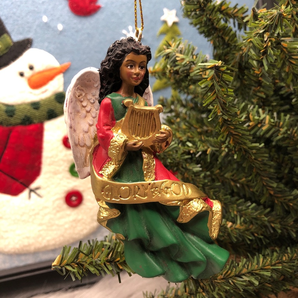 African American Resin Angel Woman Glory Ornament